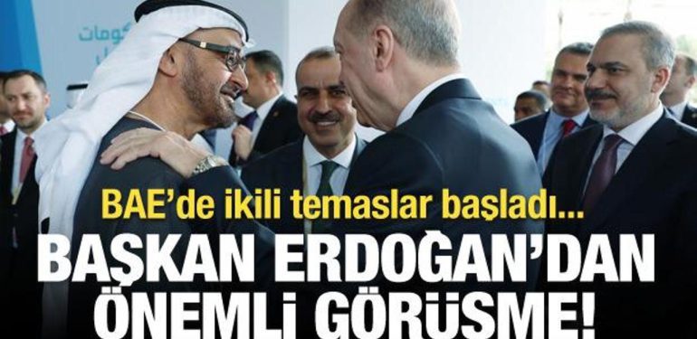 Cumhurbaşkanı Erdoğan, BAE Devlet Lideri Al Nahyan ile görüştü