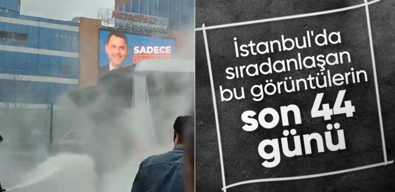 İstanbul’da sıradan görüntü! Metrobüsün motor kısmında yangın çıktı