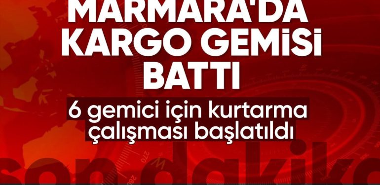Marmara Denizi’nde kargo gemisi battı